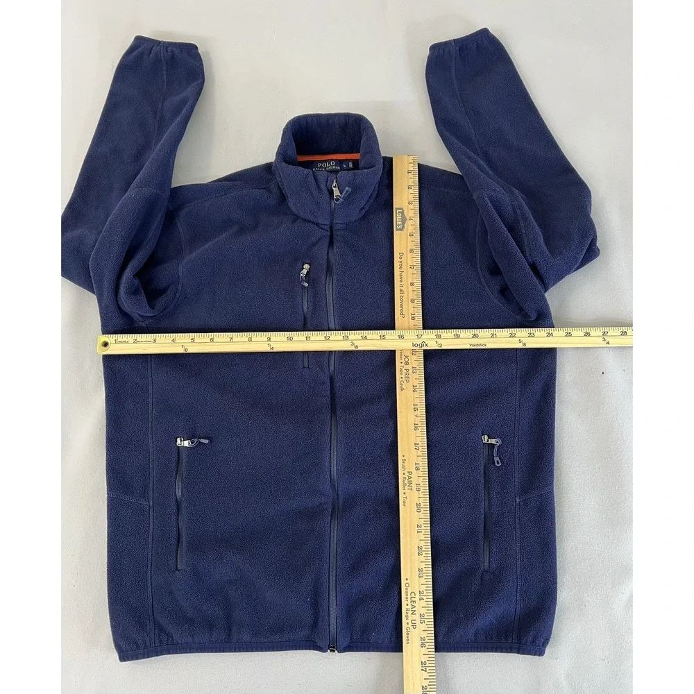 Polo Ralph Lauren Men's Performance Navy Fleece Zip Up Jacket Sz Large